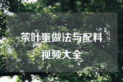 茶叶蛋做法与配料视频大全