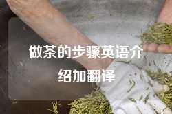 做茶的步骤英语介绍加翻译
