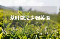 茶叶做法步骤英语