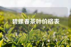 碧螺春茶叶价格表