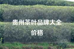 贵州茶叶品牌大全价格